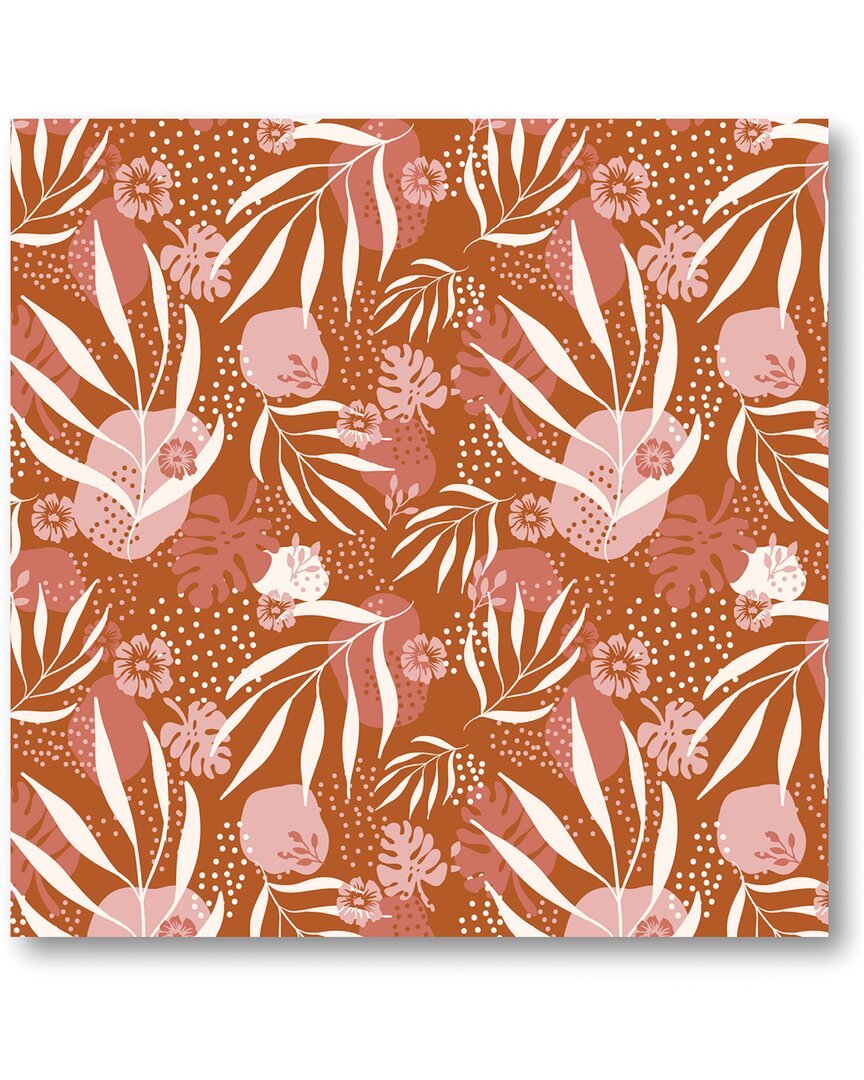 Courtside Market Terra-cotta Floral Texture Canvas Wall Art