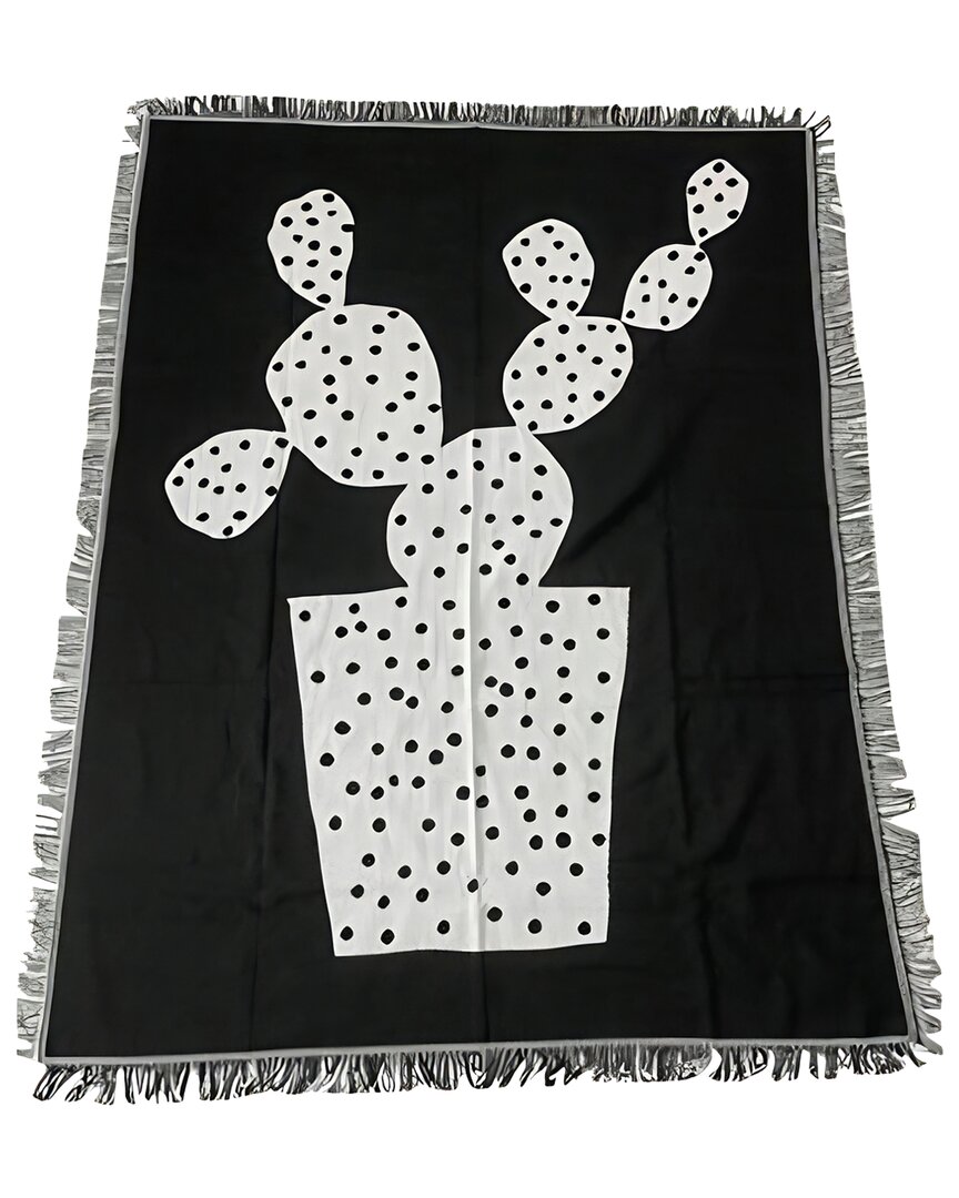 Nightswim Cactus Tapestry In Black