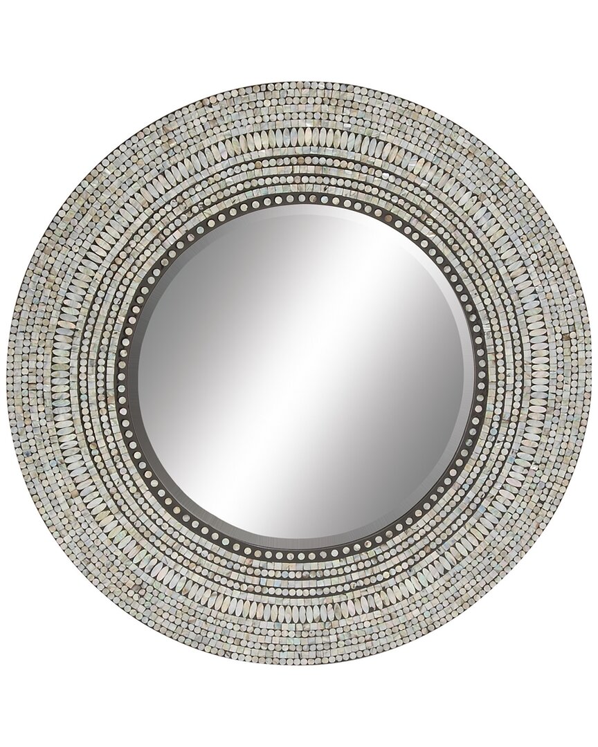 Peyton Lane Gray Wood Handmade Mosaic Wall Mirror