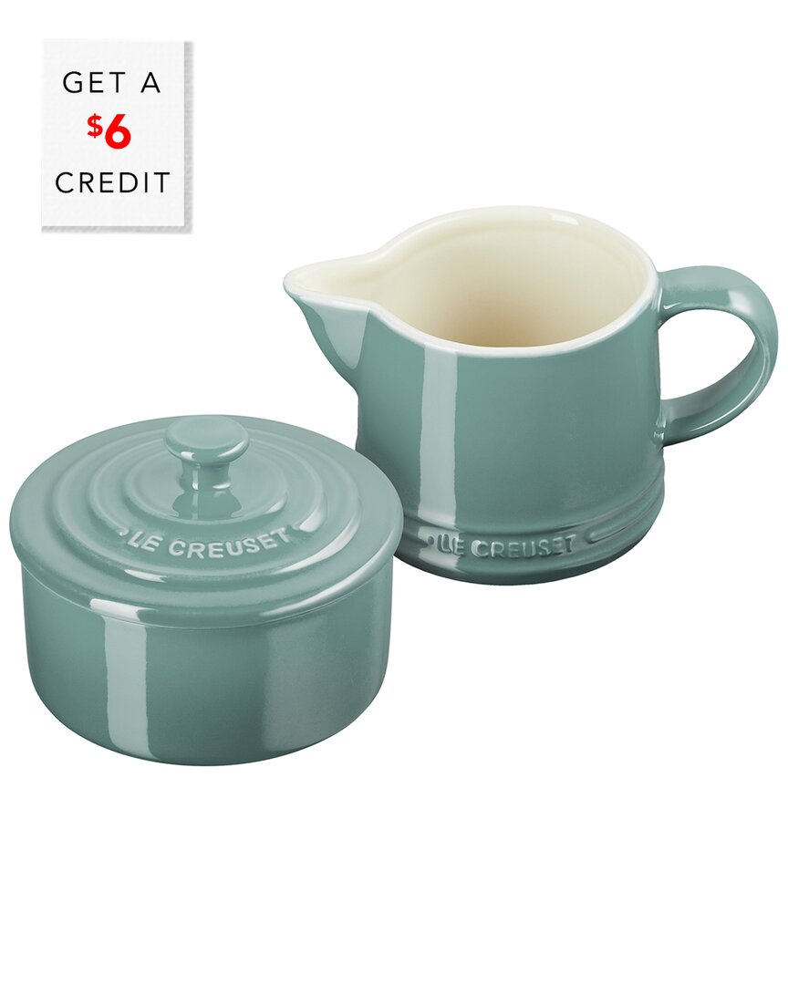 LE CREUSET SEA SALT SIGNATURE CREAM & SUGAR SET WITH $6 CREDIT