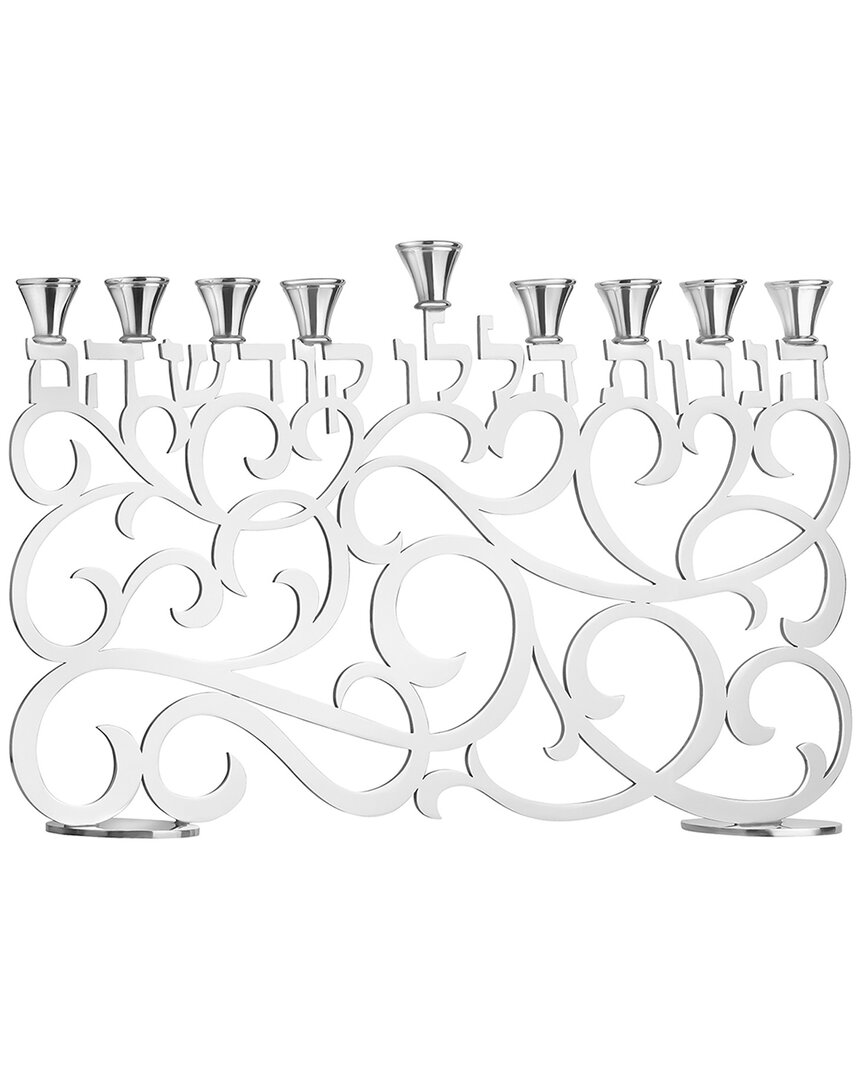 Noble Gift Aristocratic Alphabet Candle Menorah In Silver