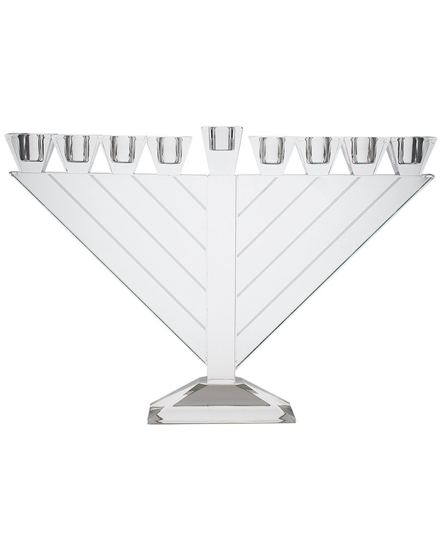 Noble Gift Triangular Crystal Menorah In Clear