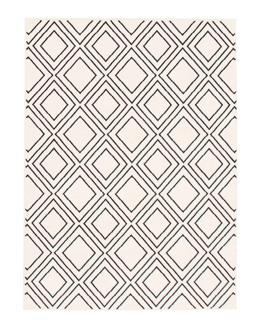 Ecarpet Macy Geod Contemporary Geometric Rug In White