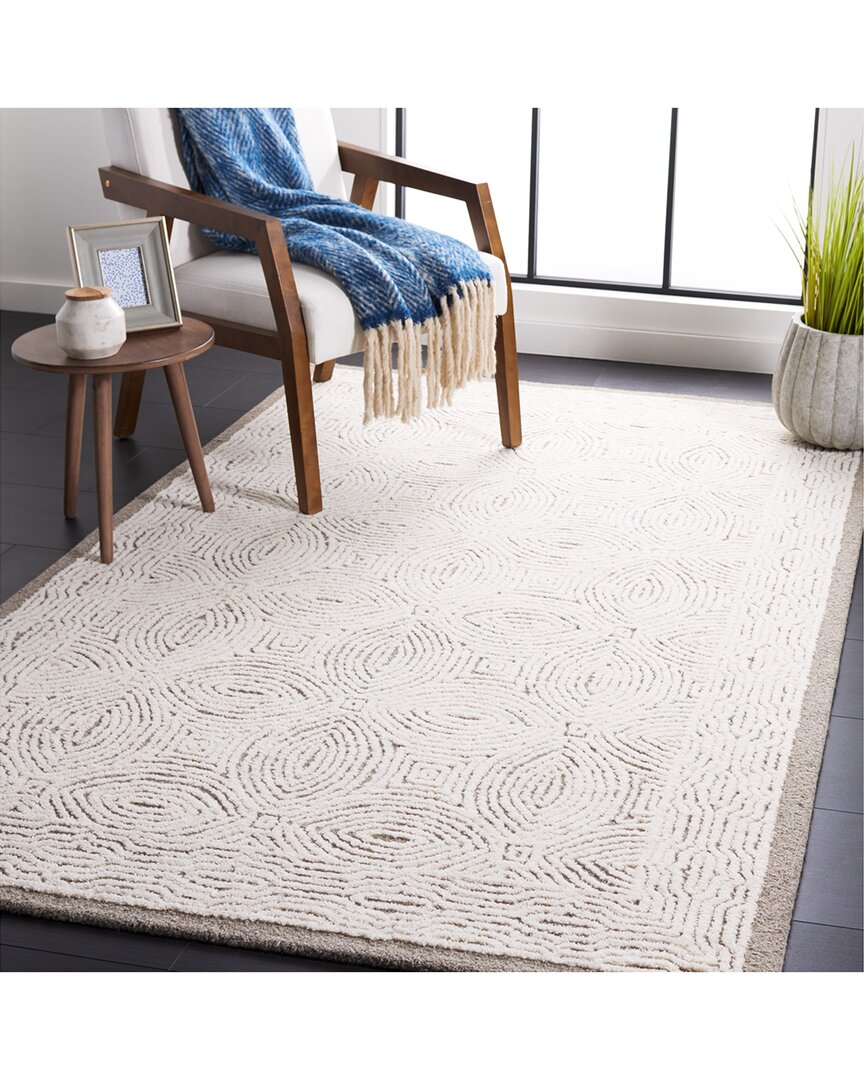 Safavieh Abstract Knitta Hand-tufted Wool-blend Rug In Neutral