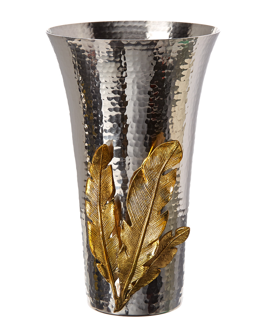 Michael Aram Gold Feather Vase In Black