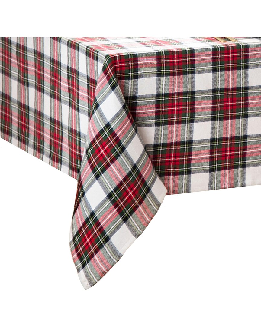 Elrene Home Fashions Christmas Classic Holiday Plaid Cotton Tablecloth In Red