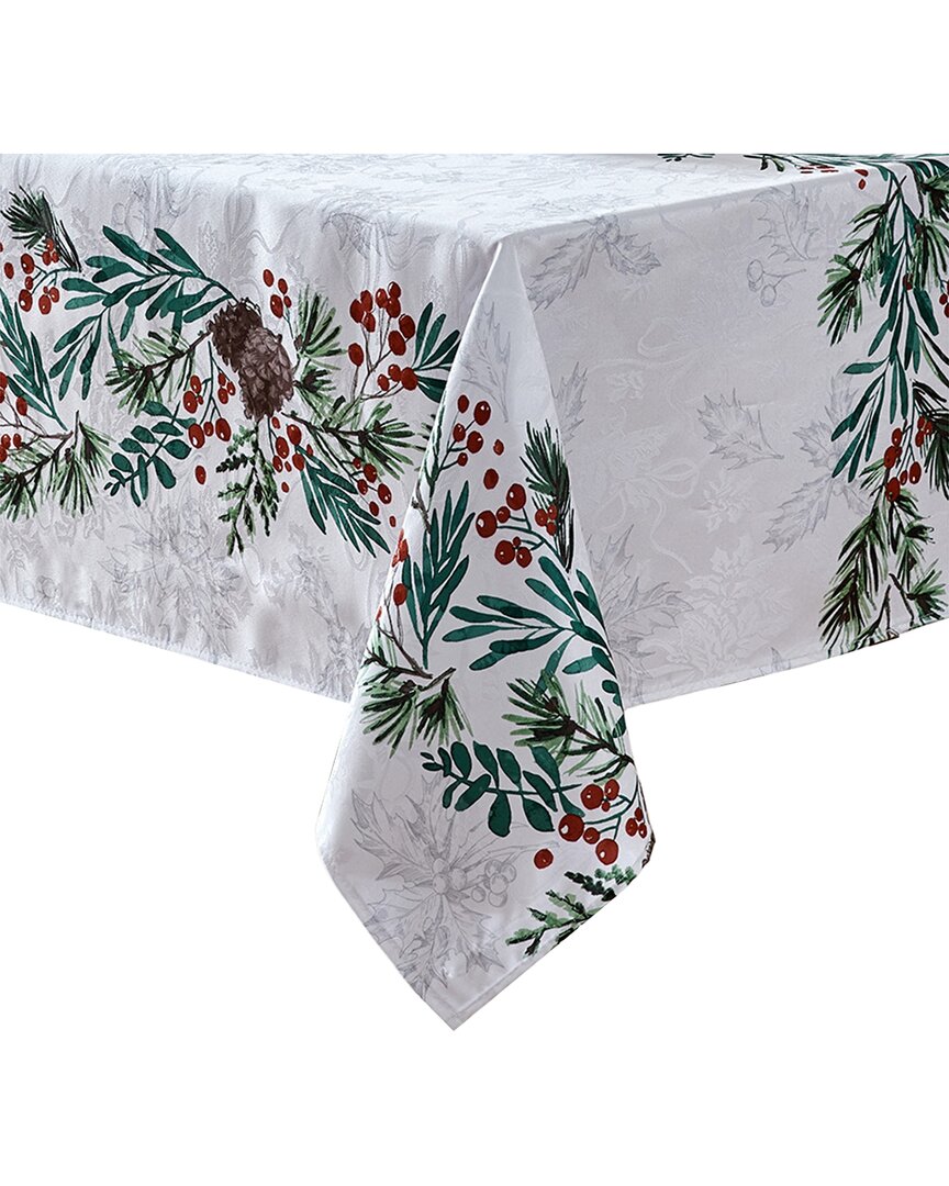 Elrene Home Fashions Holly Berry Flourish Holiday Fabric Tablecloth In Multi