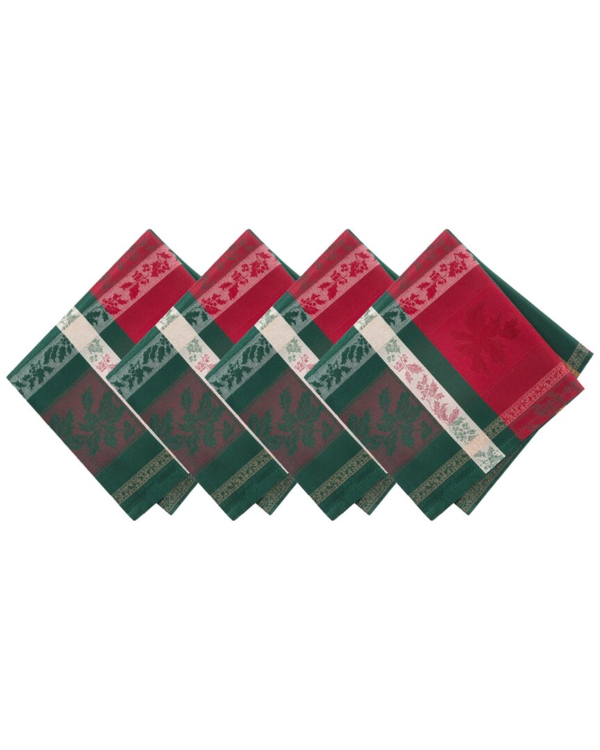 Elrene Home Fashions Set Of 4 Merry & Festive Jacquard Napkins