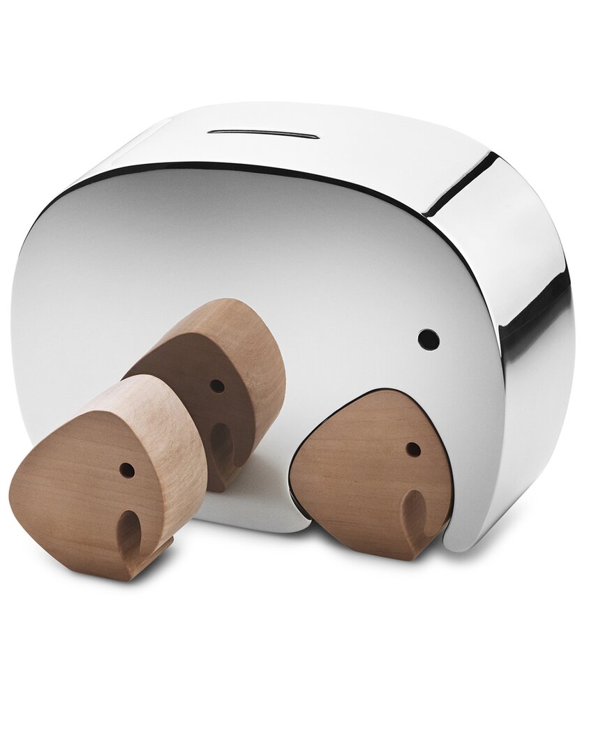 Georg Jensen Hand Polished Moneyphant With Twins Bank