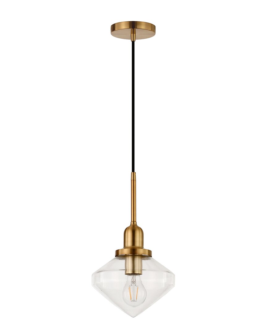 Abraham + Ivy Zariza Brass & White Milk Glass Pendant In Brass