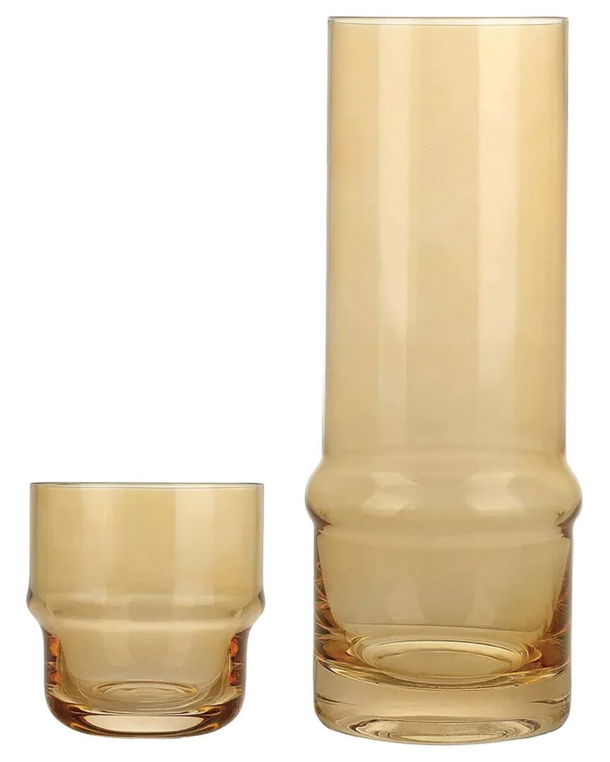Jay Imports Amber 2pc Glass Carafe Set