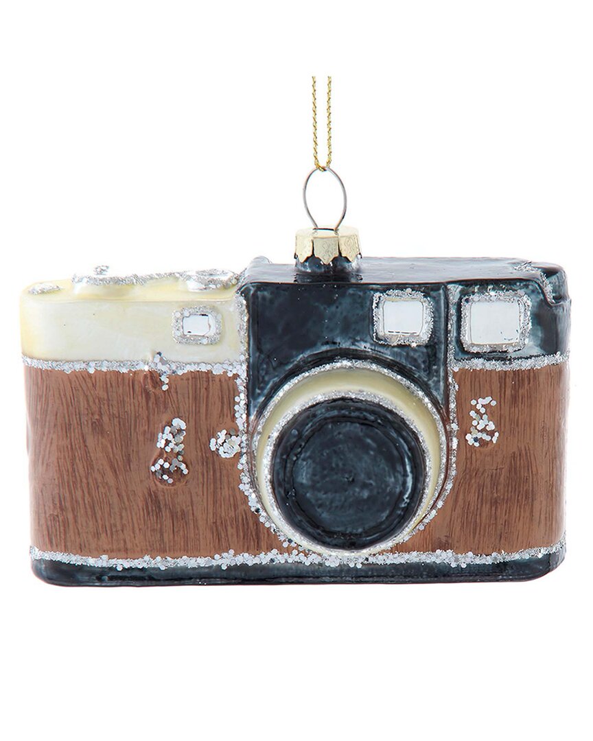 Kurt Adler 4.25in Glass Camera Ornament In Multi