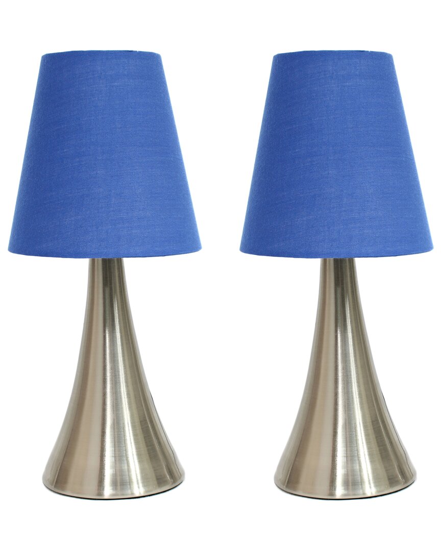 Lalia Home Laila Home Valencia 2 Pack Mini Touch Table Lamp Set With Fabric Shades In Brown