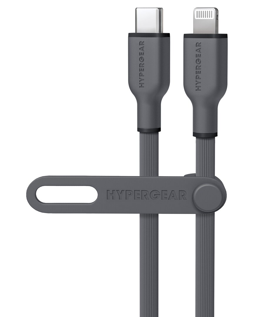 Hypergear Flexi Pro Usb-c To Lightning Cable 10ft In Grey