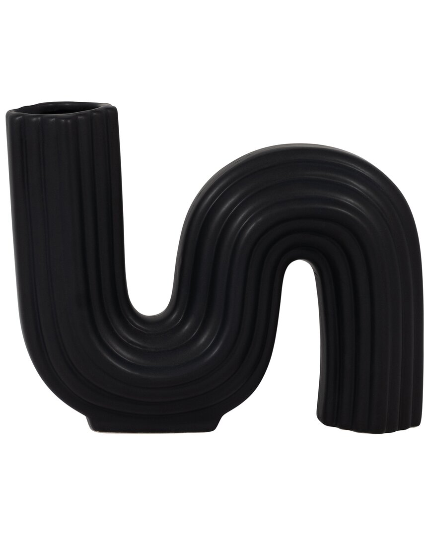 Sagebrook Home Ceramic 6in Loopy Vase In Black