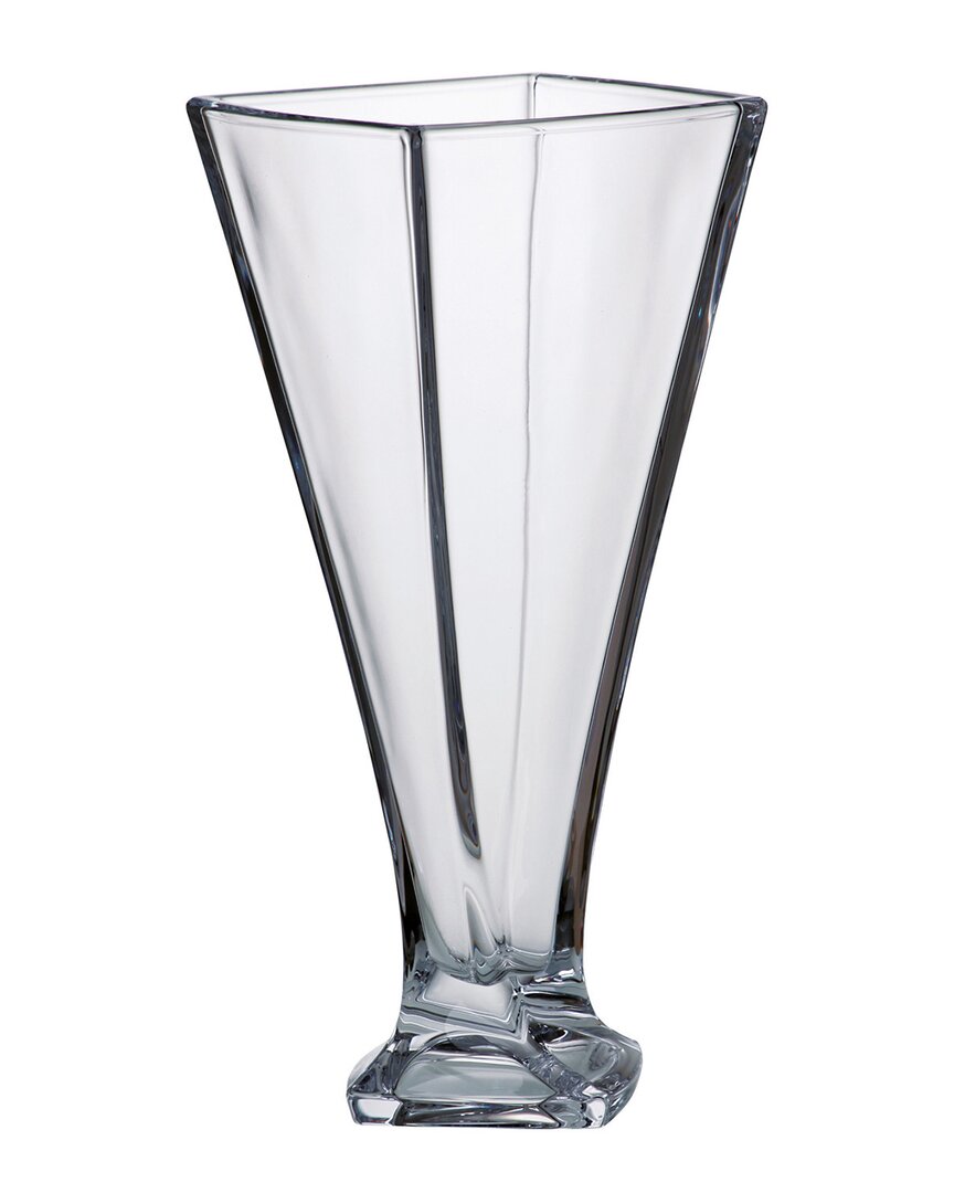 Barski Crystalline 13in Footed Vase With A Twist