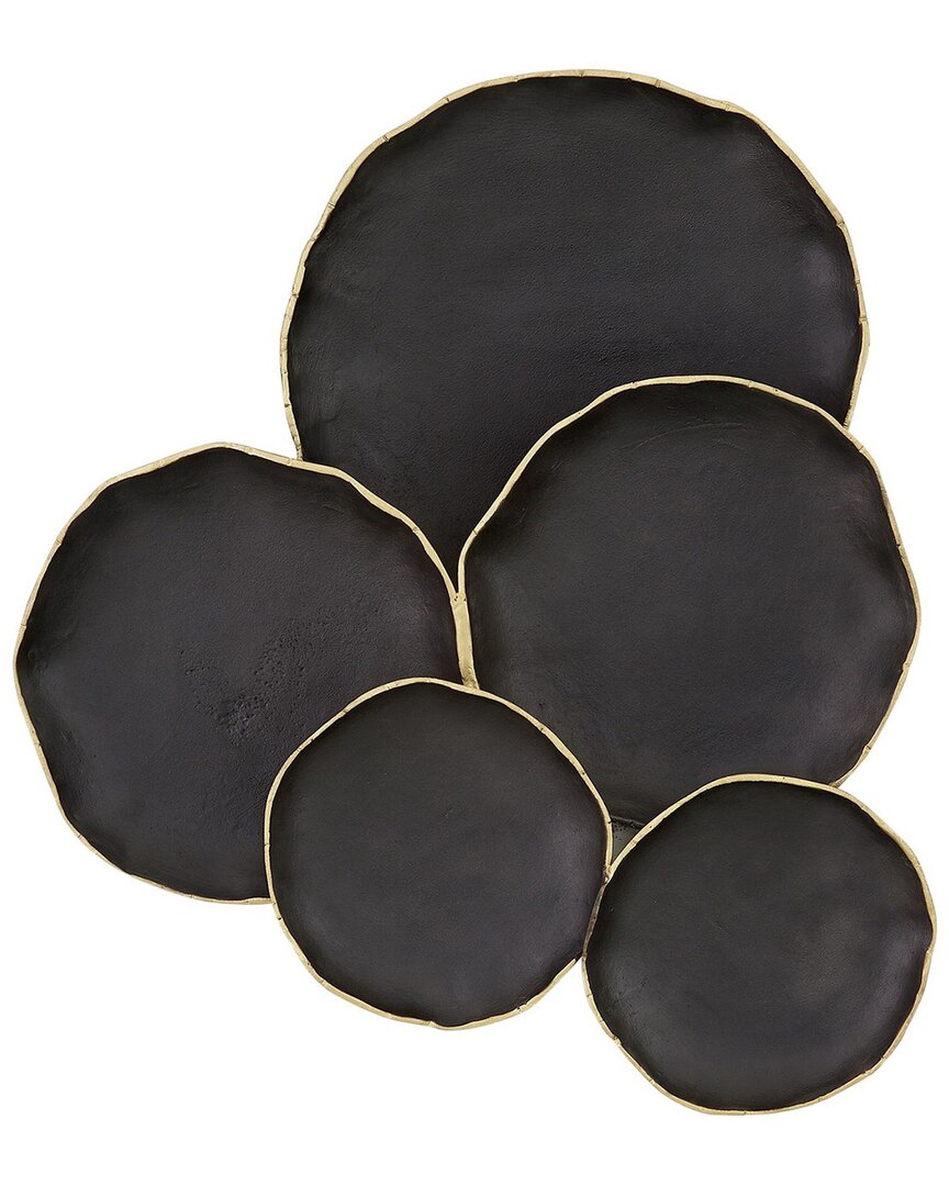 Global Views Tipped Edge Wall Decor-5 Cluster In Black