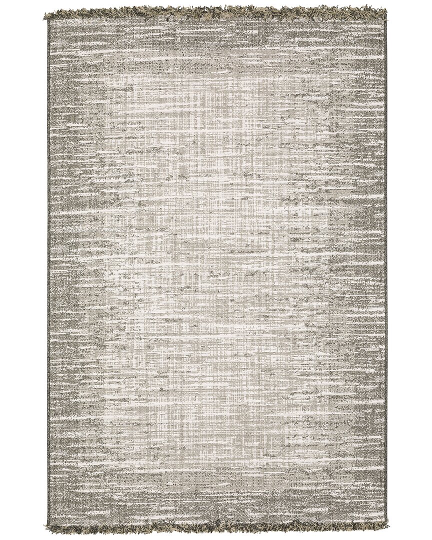 Stylehaven Grace Weathered Textures Flatwoven Fringe Edge Area Rug In Beige
