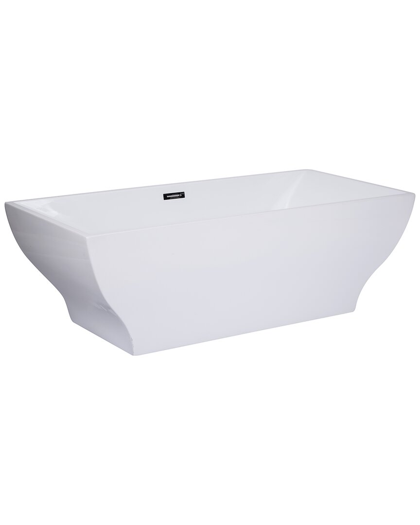 Shop Alfi 67in White Rectangular Acrylic Free Standing Soaking Bathtub