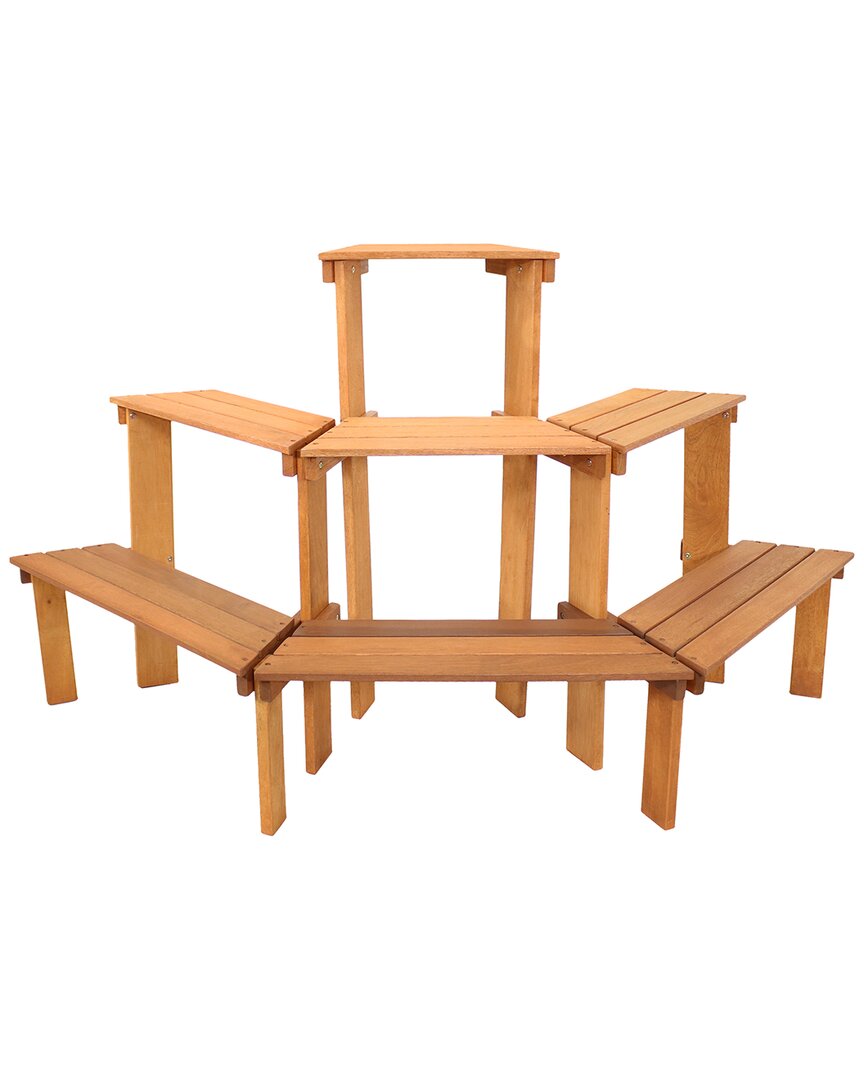 Shop Sunnydaze 3-tier Meranti Wood Plant Stand In Brown