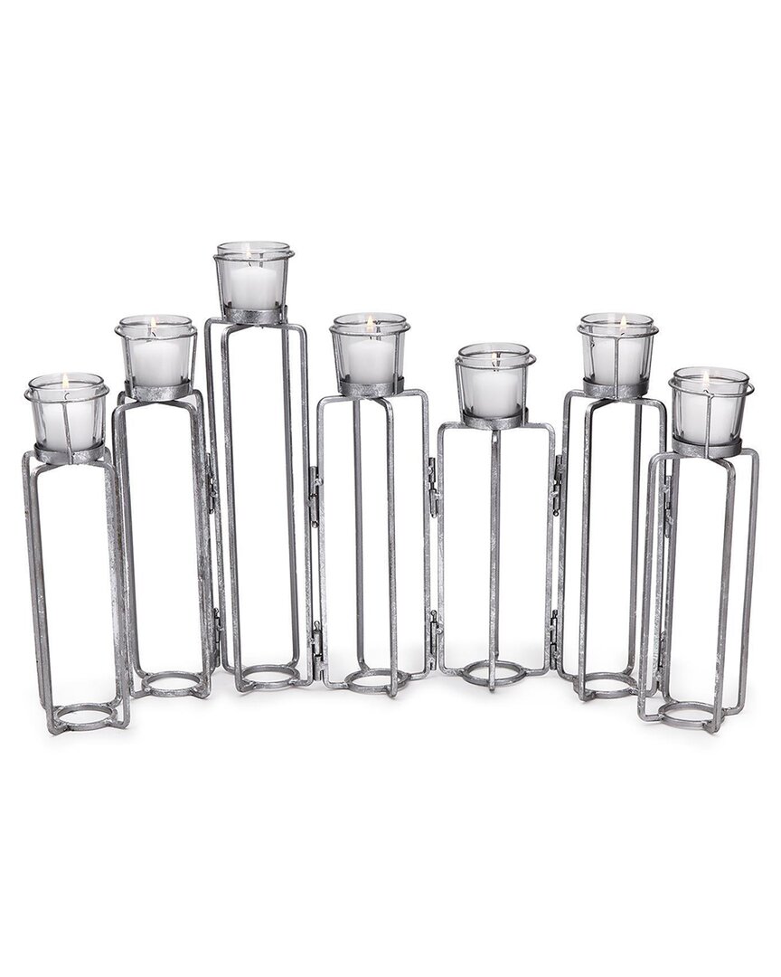 Shop Two's Company Serpentine Set Of 7 Candleholders In Gray