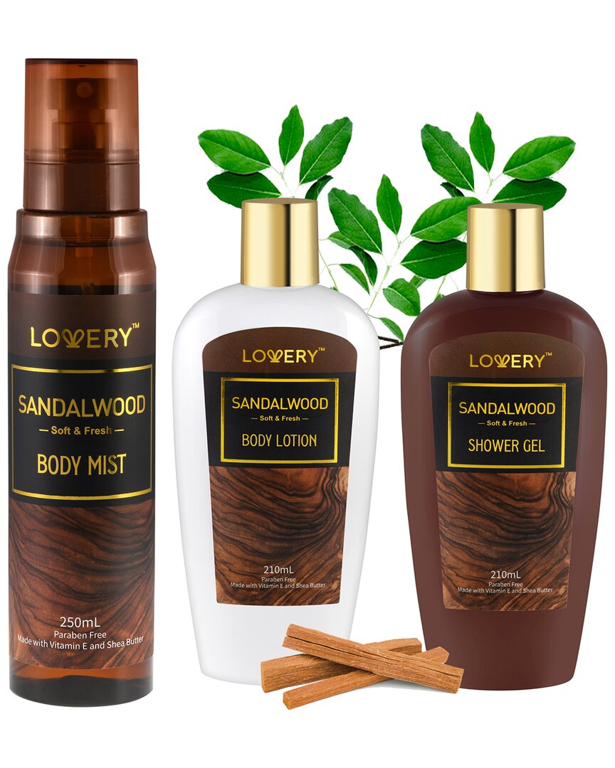 Lovery Sandalwood Body Care Travel Set In Brown