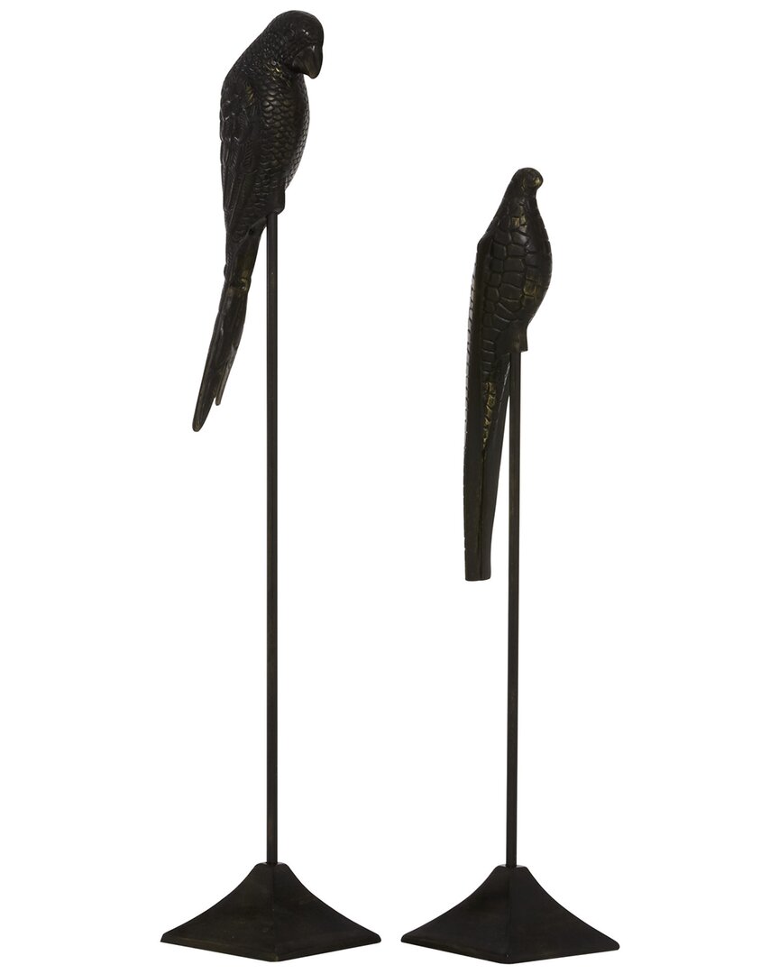 Peyton Lane Set Of 2 Bird Sculptures In Black