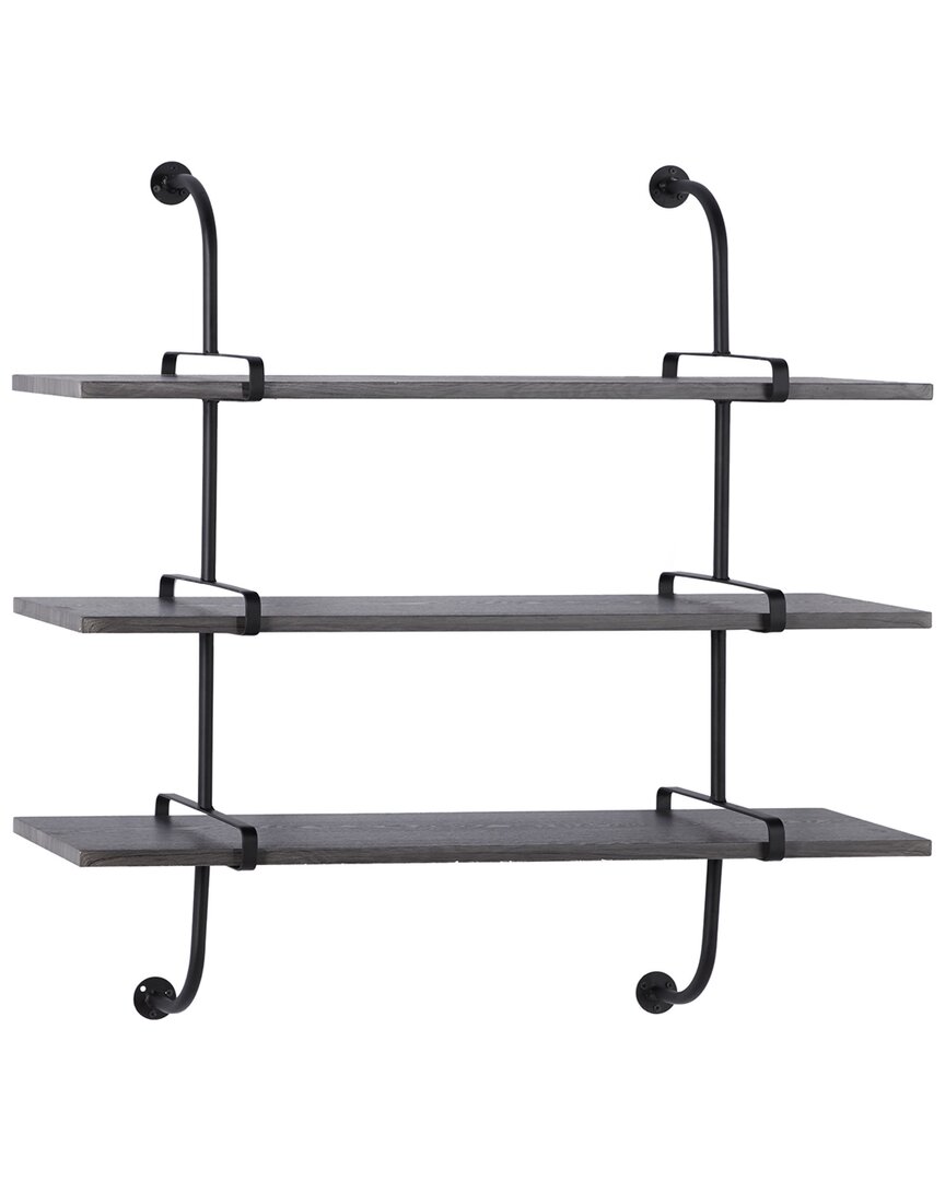 Peyton Lane Industrial Rectangle Wall Shelf In Gray