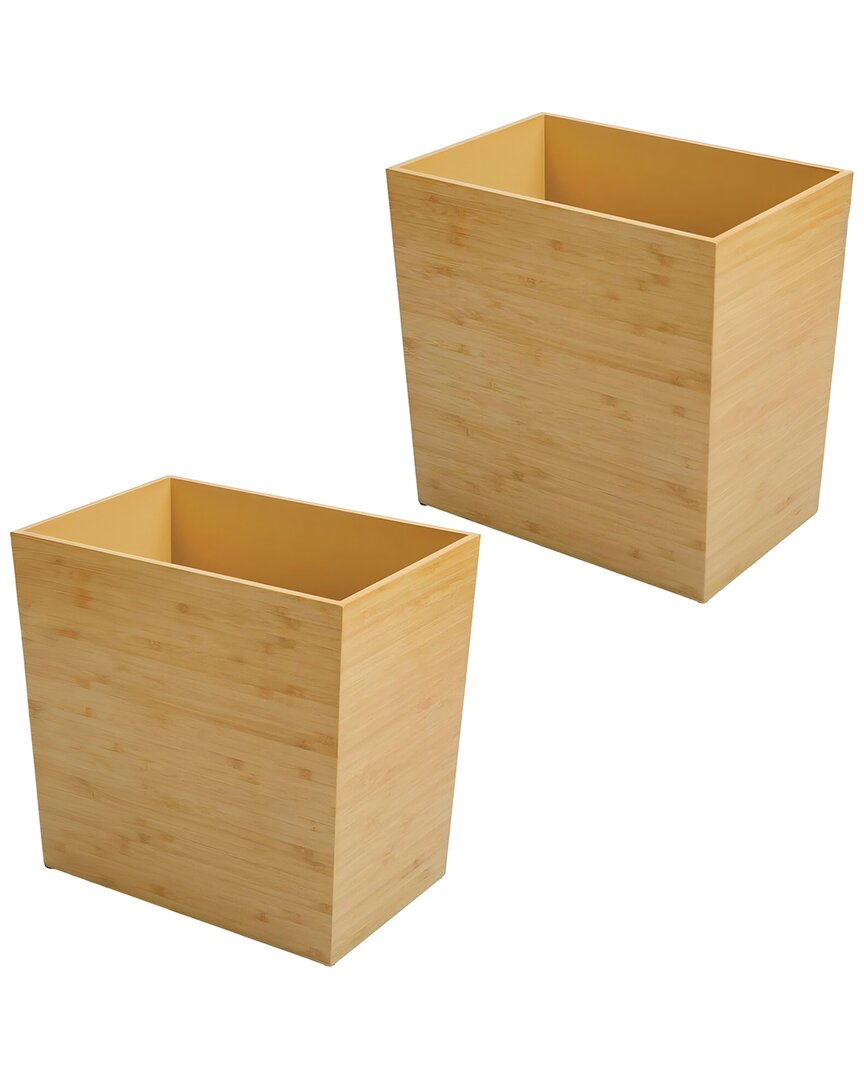 M DESIGN M DESIGN SET OF 2 NATURAL RECTANGLE BAMBOO WASTE CAN
