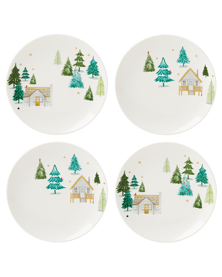 Lenox Balsam Lane Four-piece Cabin Accent Plate Set In Green