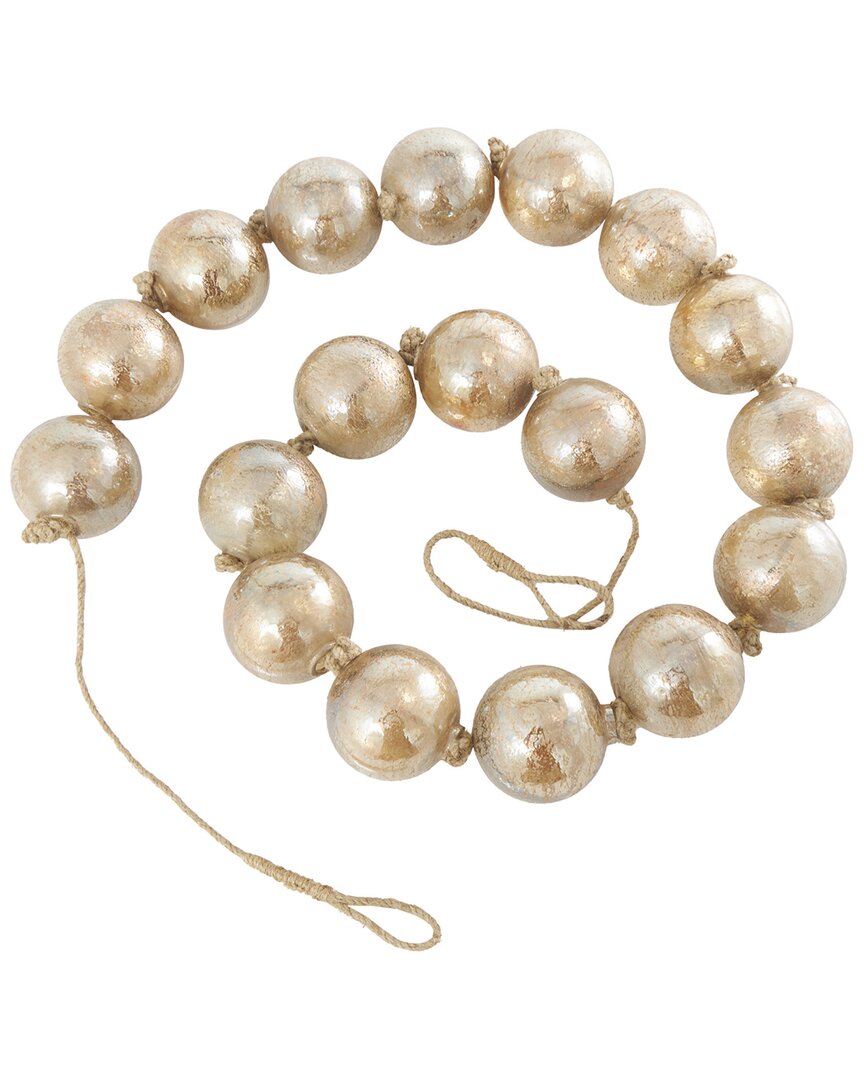Peyton Lane Brown Glass Handmade Round Extra Long Frosted Orb Beaded Garland In Brown