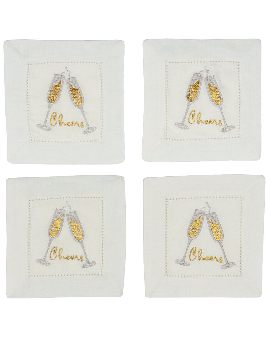 TIRAMISU TIRAMISU FIZZ & FLUTES EMBROIDERED COCKTAIL NAPKINS