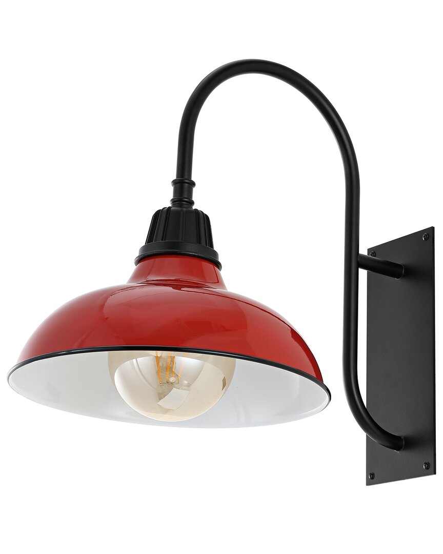 Jonathan Y Stanley Farmhouse Industrial Indoor/outdoor Sconce In Red