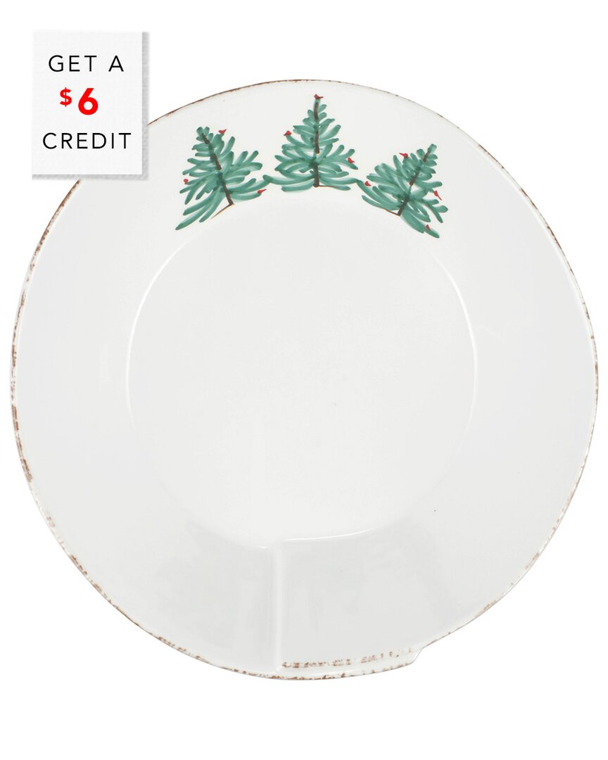 Vietri Melamine Lastra Holiday Large Shallow Serving Bowl With $6 Credit In White
