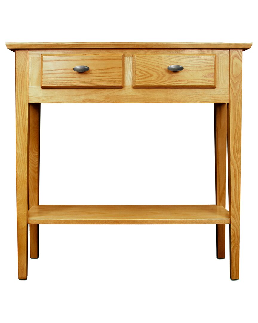 Leick Home Teegan Solid Wood Hall Entryway Console Table With Shelf In Brown