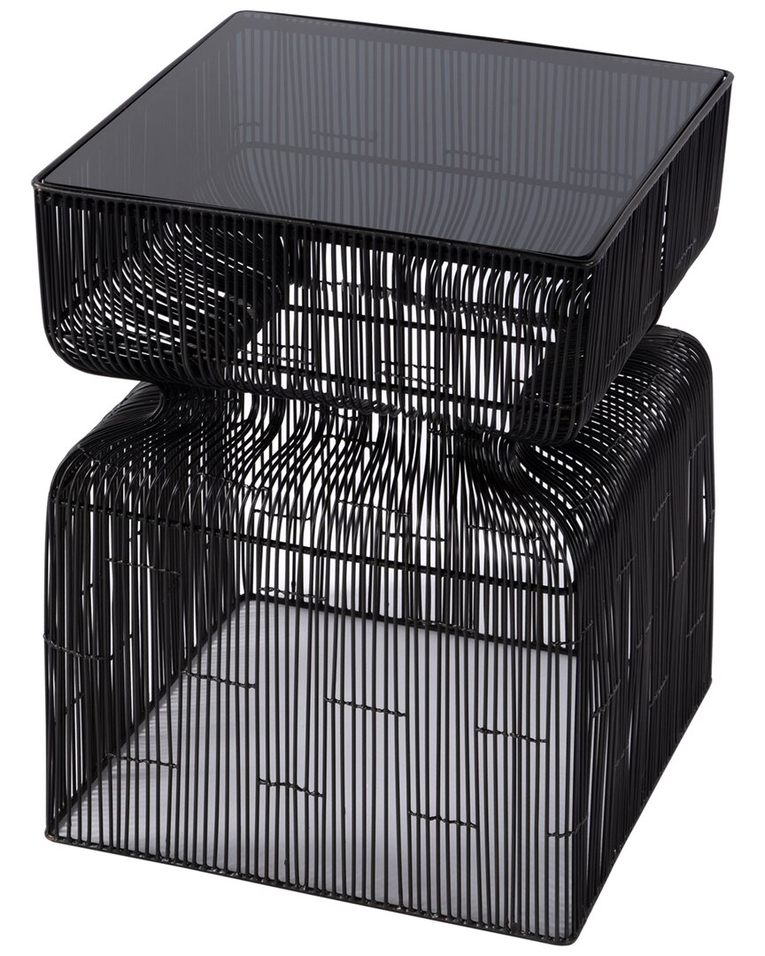 Butler Specialty Company Ivar 14in Square Stainless Steel Modern End Table In Black