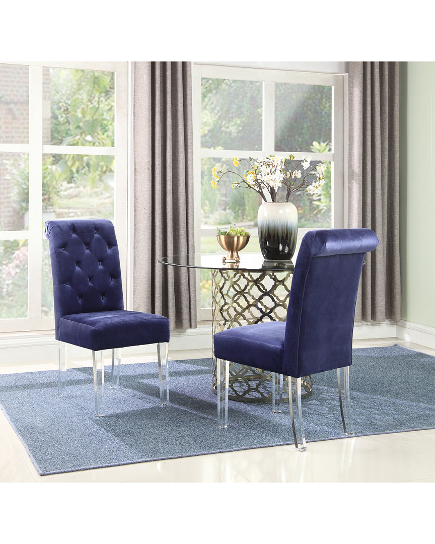 Chic Home Set Of 2 Sharon Navy Dining Chairs