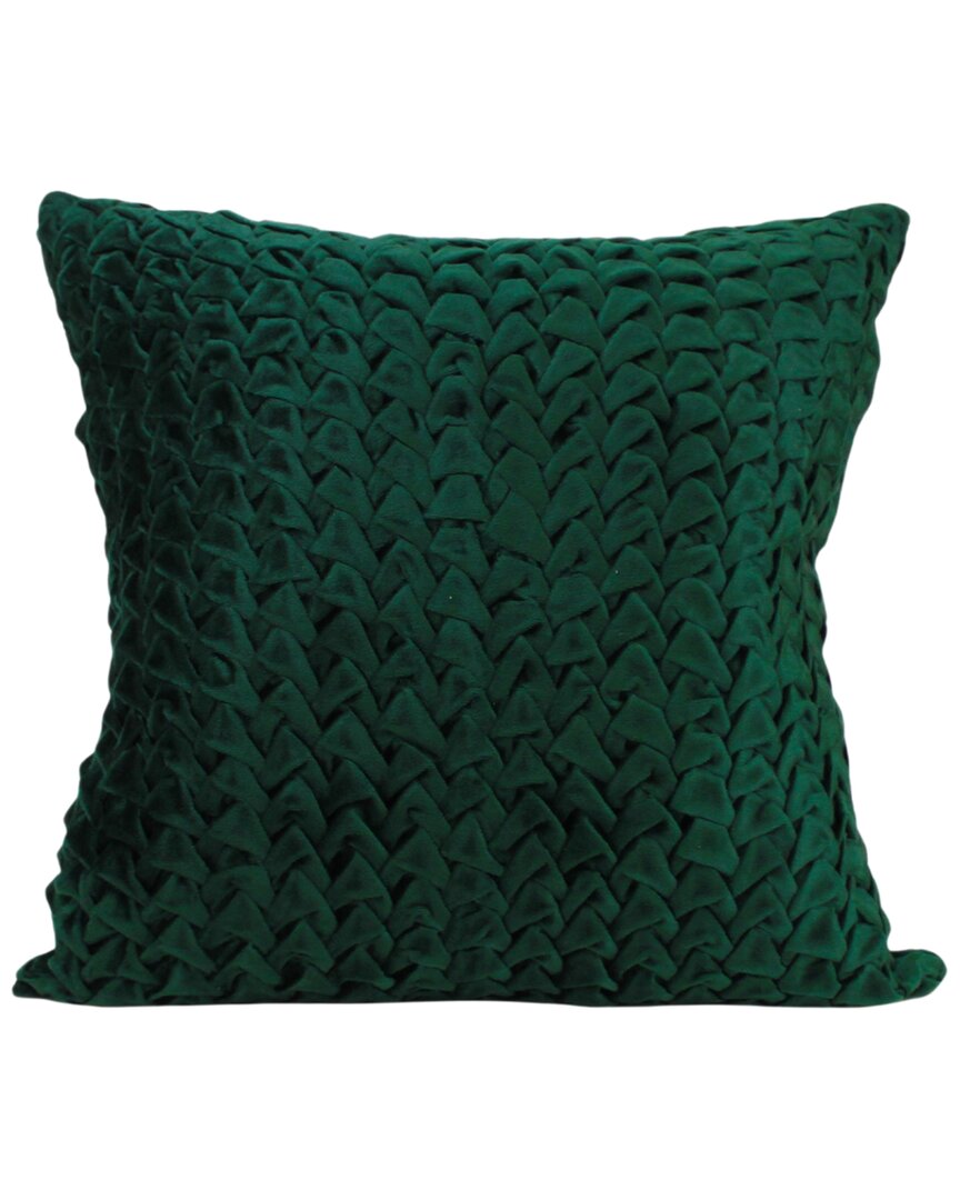 Harkaari Velvet Textured Elegant Holiday Pillow In Green