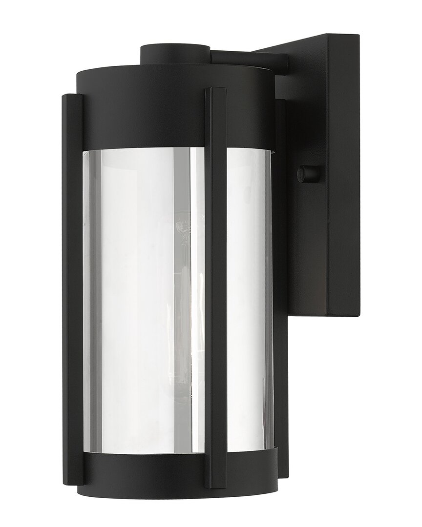 Livex Lighting 1-light Black With Brushed Nickel Candles Outdoor Wall Lantern