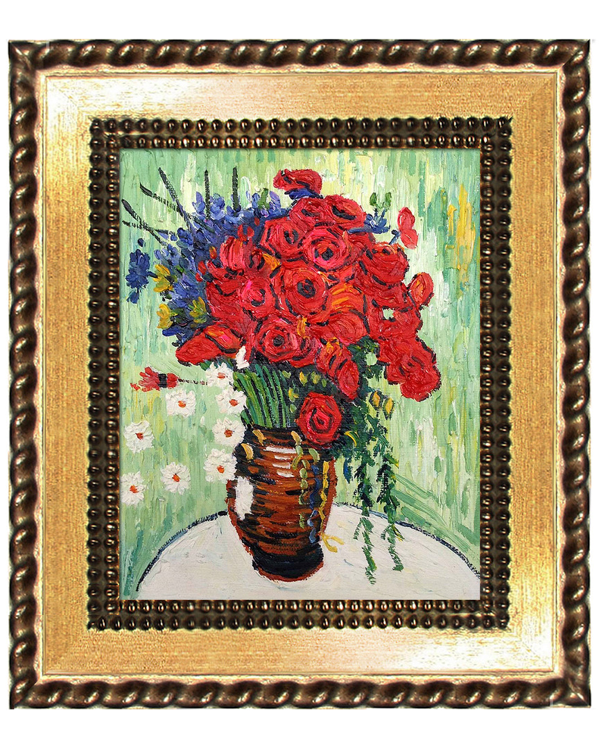 Overstock Art Vase With Daisies And Poppies Framed Oil Reproduction Of An Original Painting By Vincent Van Gogh