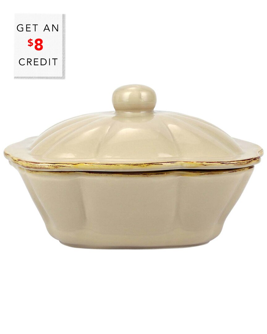 Vietri Italian Bakers Square Covered Casserole Dish With $8 Credit In Brown