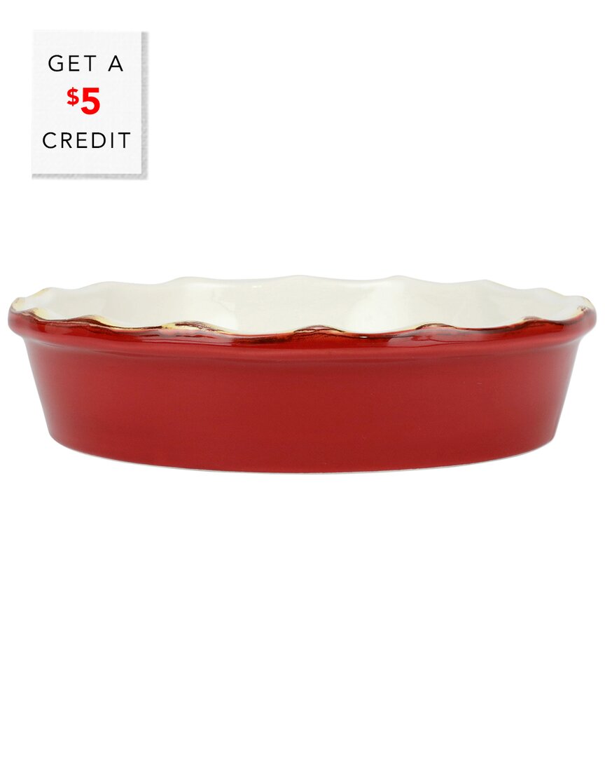 Vietri Italian Bakers Pie Dish With $4 Credit In Red