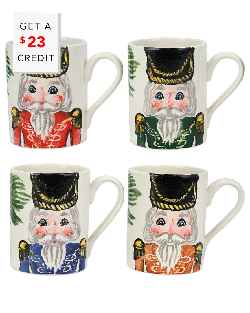 VIETRI VIETRI NUTCRACKERS SET OF 4 ASSORTED MUGS WITH $23 CREDIT