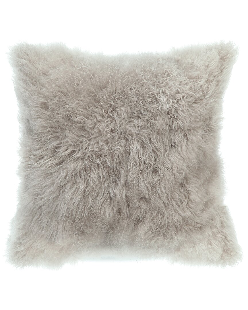 Moe's Home Collection Cashmere Fur Pillow, Light Gray In Grey