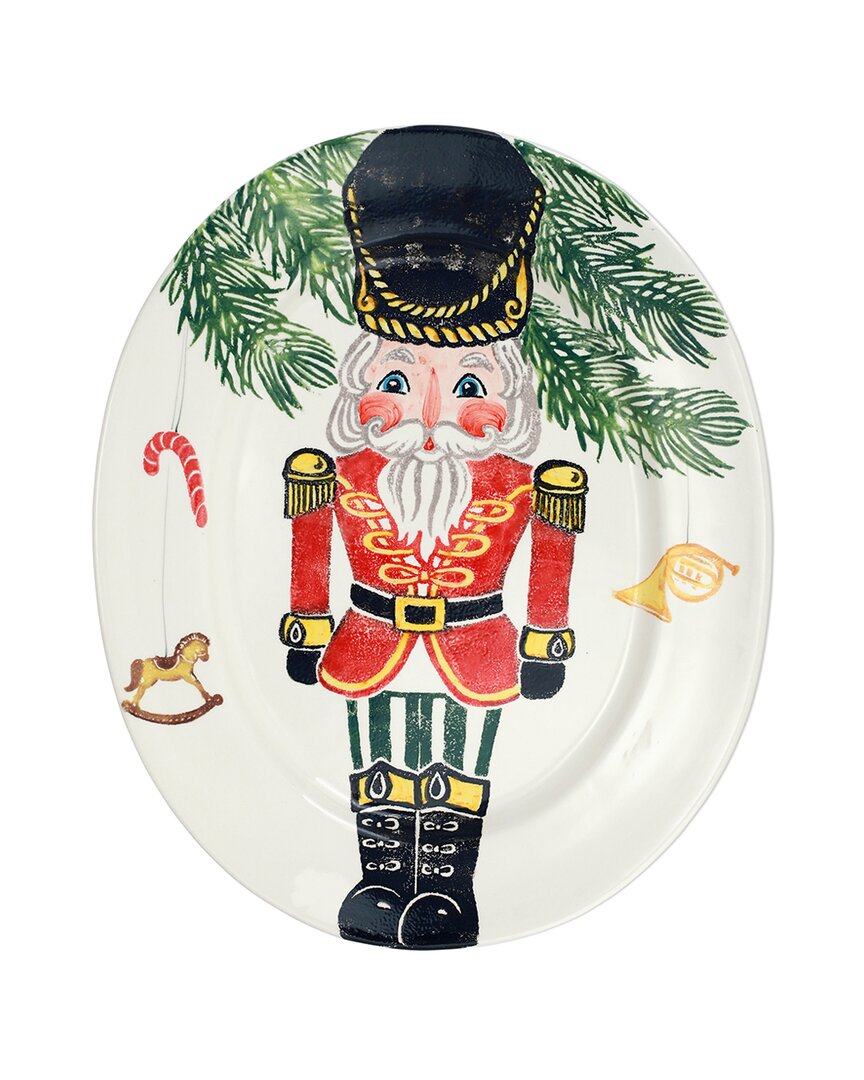 Vietri Nutcrackers Large Oval Platter With $38 Credit In Red