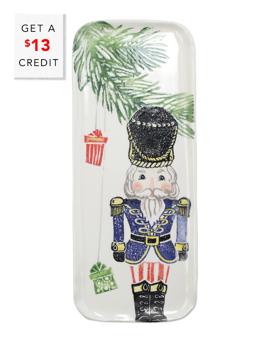 Vietri Nutcrackers Narrow Rectangular Platter In Multicolor