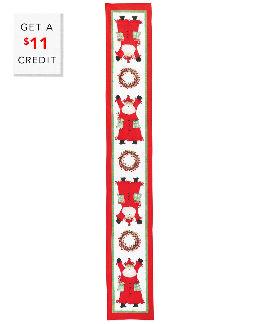 Vietri Discontinued  Old St. Nick Table Runner With $11 Credit In Multicolor