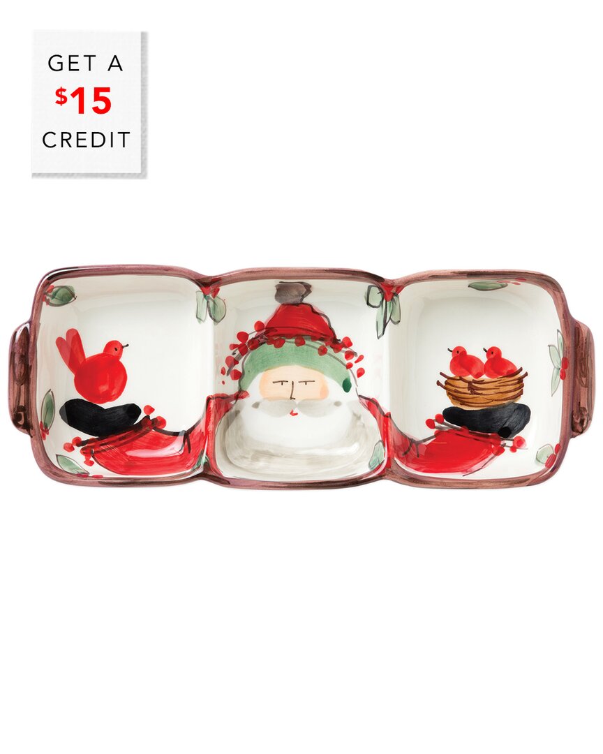 Vietri Old St. Nick Three-part Server With $15 Credit In Multicolor