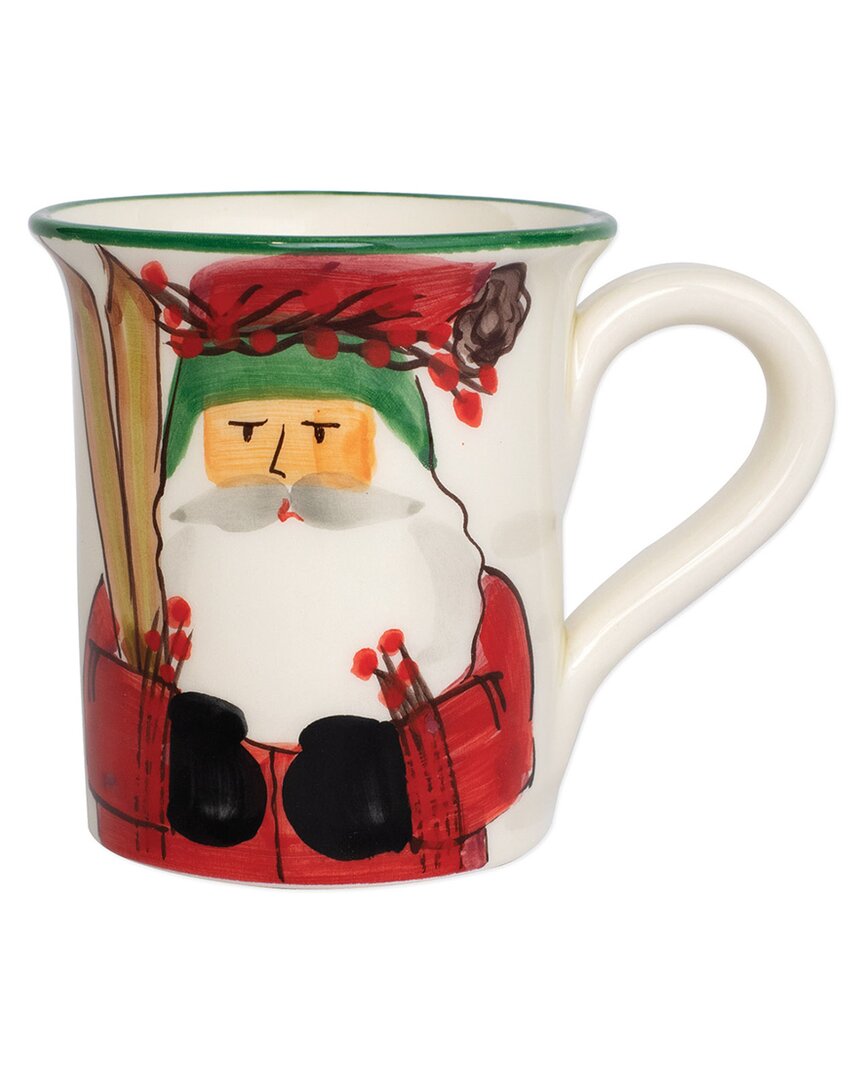 Vietri Old St. Nick Mug - Skiing In Multicolor