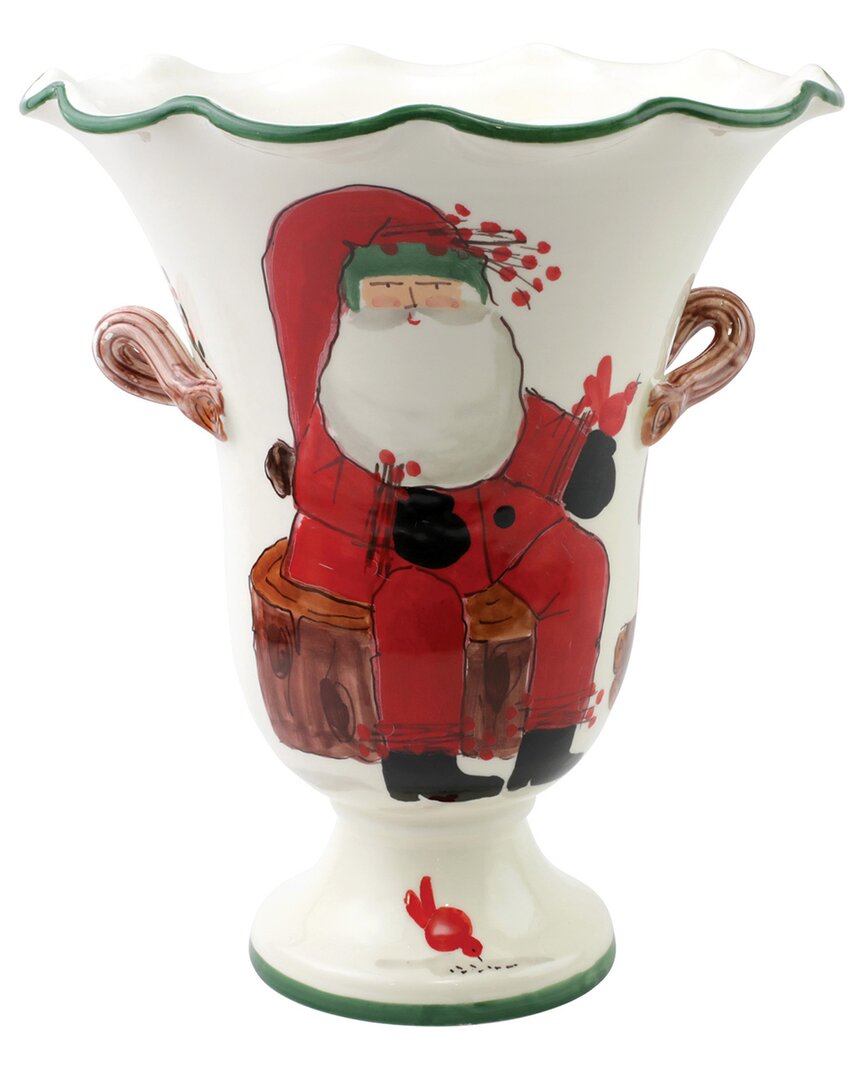 Vietri Old St. Nick Large Footed Cachepot In Multicolor